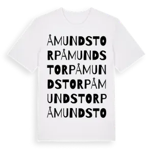Åmundstorp ordlek t-shirt – ekologisk bomull t-shirt från Pinshirt