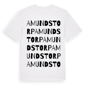 Amundstorp ordlek t-shirt – ekologisk bomull t-shirt från Pinshirt