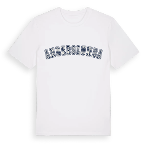 Anderslunda college t-shirt – ekologisk bomull t-shirt från Pinshirt