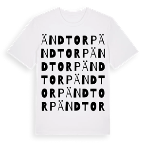 Ändtorp ordlek t-shirt – ekologisk bomull t-shirt från Pinshirt