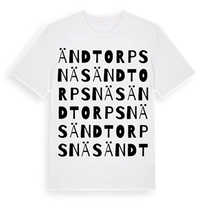 Ändtorpsnäs ordlek t-shirt – ekologisk bomull t-shirt från Pinshirt