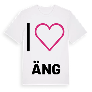 Jag älskar Äng t-shirt stort tryck – ekologisk bomull t-shirt från Pinshirt