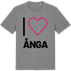 Mid Heather Gray t-shirt med Jag älskar Ånga t-shirt stort tryck