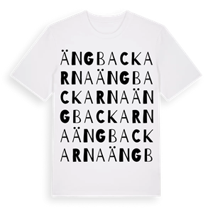Ängbackarna ordlek t-shirt – ekologisk bomull t-shirt från Pinshirt