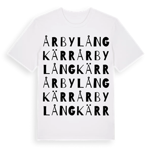Årby Långkärr ordlek t-shirt – ekologisk bomull t-shirt från Pinshirt