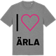 Mid Heather Gray t-shirt med Jag älskar Ärla t-shirt stort tryck