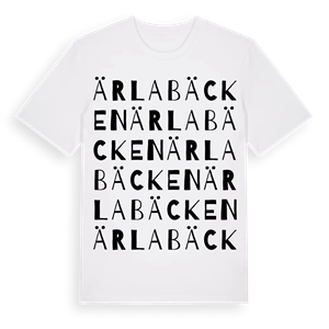 Ärlabäcken ordlek t-shirt – ekologisk bomull t-shirt från Pinshirt
