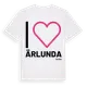 White t-shirt med Jag älskar Ärlunda t-shirt stort tryck