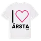 White t-shirt med Jag älskar Ärsta t-shirt stort tryck