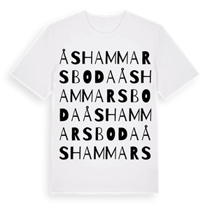 Åshammarsboda ordlek t-shirt – ekologisk bomull t-shirt från Pinshirt