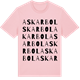 Pink Cotton t-shirt med Askarbol ordlek t-shirt