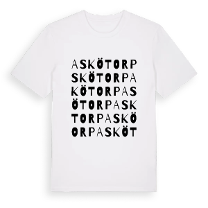 Askötorp ordlek t-shirt – ekologisk bomull t-shirt från Pinshirt