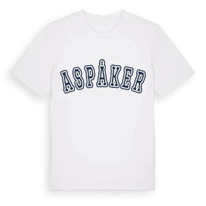 Aspåker college t-shirt – ekologisk bomull t-shirt från Pinshirt