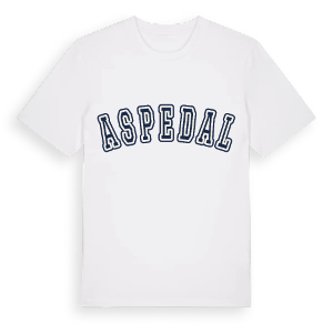 Aspedal college t-shirt – ekologisk bomull t-shirt från Pinshirt