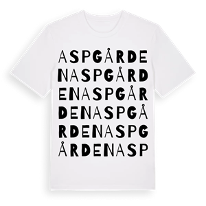 Aspgården ordlek t-shirt – ekologisk bomull t-shirt från Pinshirt