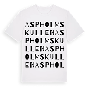 Aspholmskullen ordlek t-shirt – ekologisk bomull t-shirt från Pinshirt