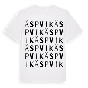 Äspvik ordlek t-shirt – ekologisk bomull t-shirt från Pinshirt