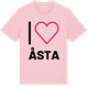 Pink Cotton t-shirt med Jag älskar Åsta t-shirt stort tryck