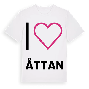 Jag älskar Åttan t-shirt stort tryck – ekologisk bomull t-shirt från Pinshirt