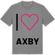 Mid Heather Gray t-shirt med Jag älskar Axby t-shirt stort tryck