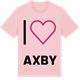 Pink Cotton t-shirt med Jag älskar Axby t-shirt stort tryck