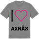 Mid Heather Gray t-shirt med Jag älskar Axnäs t-shirt stort tryck