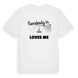 Någon i Backa älskar mig t-shirt – ekologisk bomull t-shirt från Pinshirt