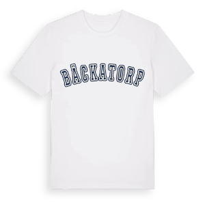 Bäckatorp college t-shirt – ekologisk bomull t-shirt från Pinshirt