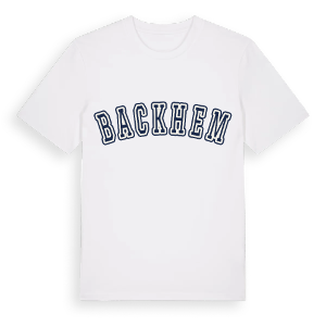 Backhem college t-shirt – ekologisk bomull t-shirt från Pinshirt