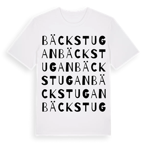 Bäckstugan ordlek t-shirt – ekologisk bomull t-shirt från Pinshirt