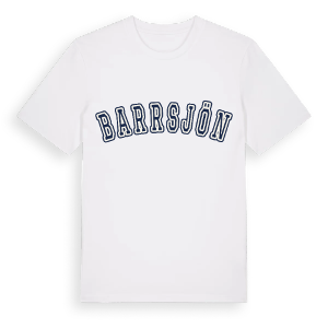 Barrsjön college t-shirt – ekologisk bomull t-shirt från Pinshirt