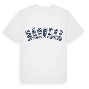 Båsfall college t-shirt – ekologisk bomull t-shirt från Pinshirt