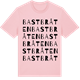 Pink Cotton t-shirt med Bastbråten ordlek t-shirt
