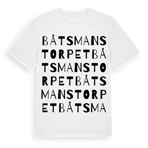 Båtsmanstorpet ordlek t-shirt – ekologisk bomull t-shirt från Pinshirt