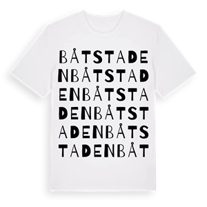 Båtstaden ordlek t-shirt – ekologisk bomull t-shirt från Pinshirt
