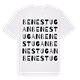 White t-shirt med Benestugan ordlek t-shirt