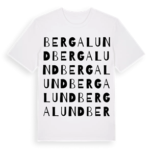 Bergalund ordlek t-shirt – ekologisk bomull t-shirt från Pinshirt