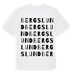 Bergslund ordlek t-shirt – ekologisk bomull t-shirt från Pinshirt