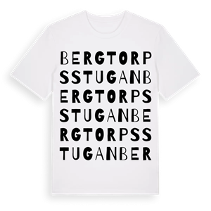 Bergtorpsstugan ordlek t-shirt – ekologisk bomull t-shirt från Pinshirt