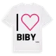 White t-shirt med Jag älskar Biby t-shirt stort tryck