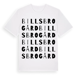 Billsbro gård ordlek t-shirt – ekologisk bomull t-shirt från Pinshirt