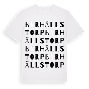 Birhällstorp ordlek t-shirt – ekologisk bomull t-shirt från Pinshirt
