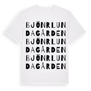 Bjönrlundagården ordlek t-shirt – ekologisk bomull t-shirt från Pinshirt
