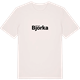 Vintage White t-shirt med Björka fetstil t-shirt