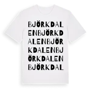 Björkdalen ordlek t-shirt – ekologisk bomull t-shirt från Pinshirt