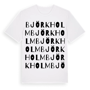 Björkholm ordlek t-shirt – ekologisk bomull t-shirt från Pinshirt