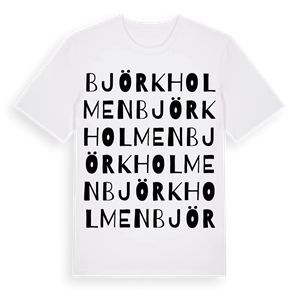 Björkholmen ordlek t-shirt – ekologisk bomull t-shirt från Pinshirt