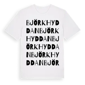 Björkhyddan ordlek t-shirt – ekologisk bomull t-shirt från Pinshirt