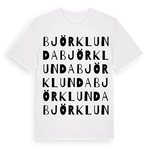 Björklunda ordlek t-shirt – ekologisk bomull t-shirt från Pinshirt