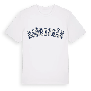 Björkskär college t-shirt – ekologisk bomull t-shirt från Pinshirt
